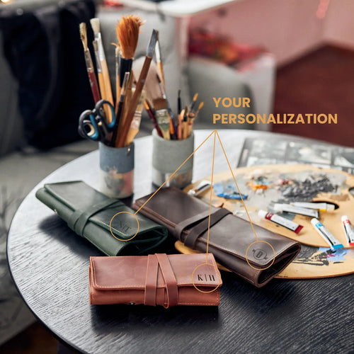 Handmade Leather Pencil Holder — Premium Personalized Handmade Leather  | Pikore