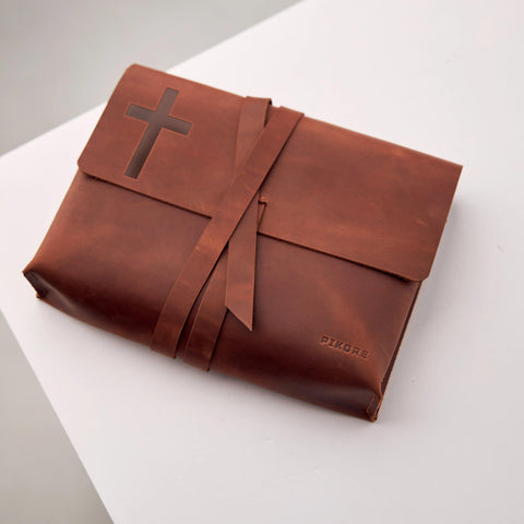 Personalized Bible Cover Leather - Pikore