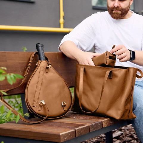 Leather Padel Bag with Racket Holder