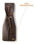 Saddle Bottle Holder Trail — Premium Personalized Handmade Leather Drink Holder | Pikore