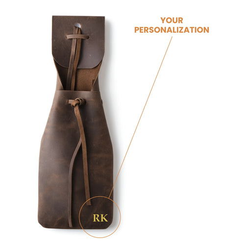Saddle Bottle Holder Trail — Premium Personalized Handmade Leather Drink Holder | Pikore