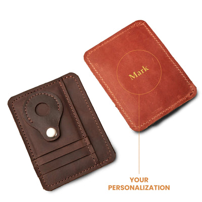 Leather Wallet with Airtag Slot