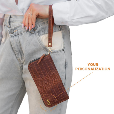 Leather Wallet with Wrist Strap