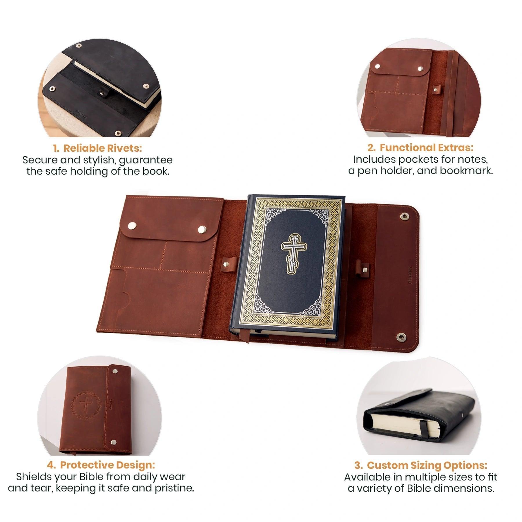 Leather Bible Rivets Cover - Pikore