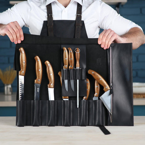 The Professional's Leather Knife Roll - Pikore