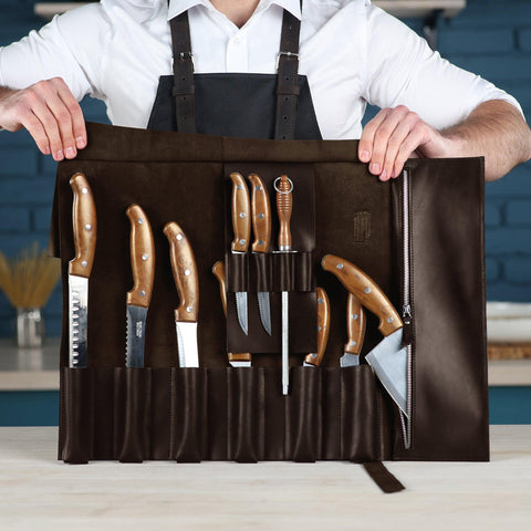 The Professional's Leather Knife Roll - Pikore