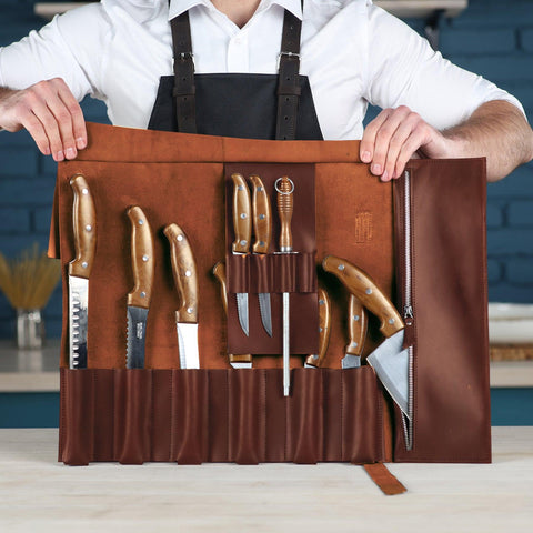 The Professional's Leather Knife Roll - Pikore