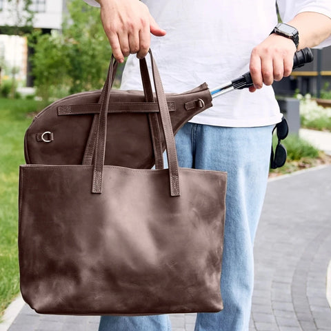 Leather Squash Bag with Racket Holder