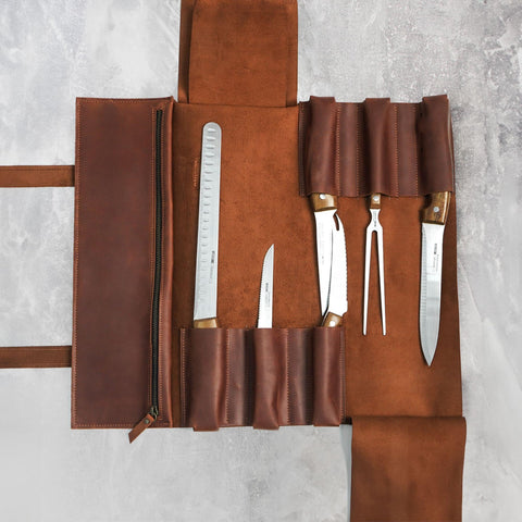 The Professional's Leather Knife Roll - Pikore