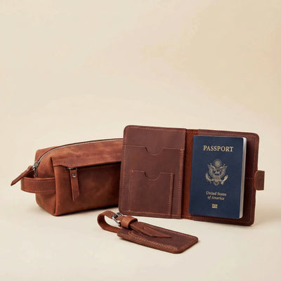 Passport Wallet & Luggage tag + Toiletry Bag