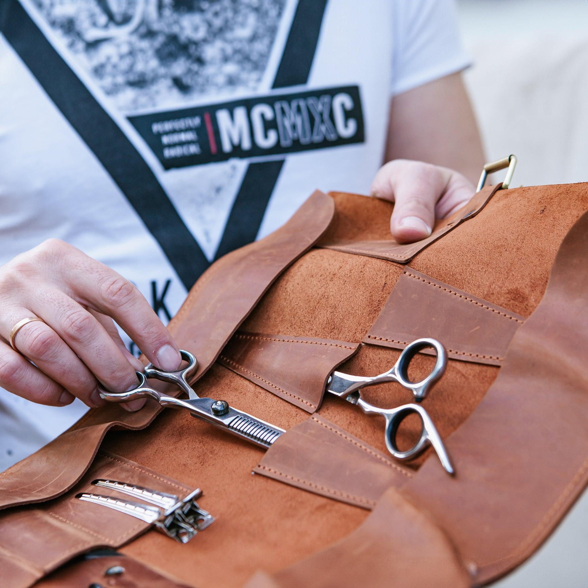 Personalized Leather Scissors Roll