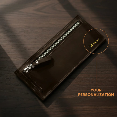 Slim Long Leather Wallet — Premium Personalized Handmade Leather Wallet | Pikore