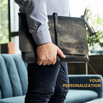 Leather MacBook Sleeve with Tie Closure