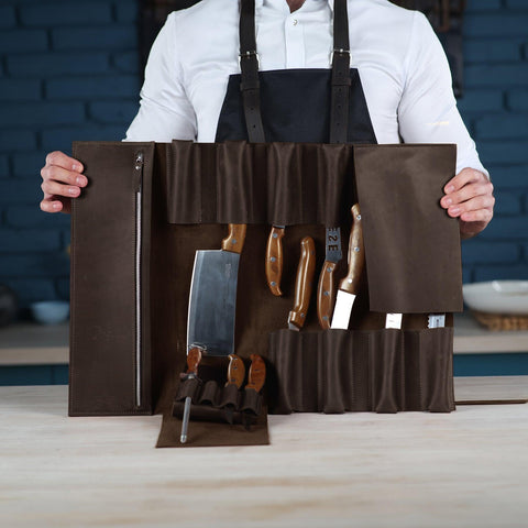 The Professional's Leather Knife Roll - Pikore