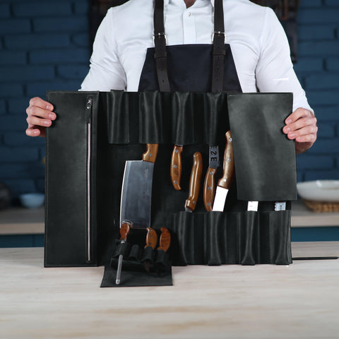 The Professional's Leather Knife Roll - Pikore