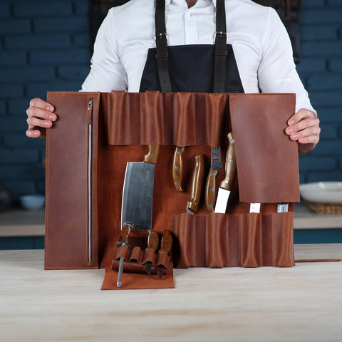 The Professional's Leather Knife Roll - Pikore