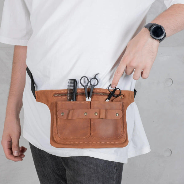 Barber Waist Bag Leather - Pikore