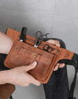 Barber Waist Bag Leather - Pikore