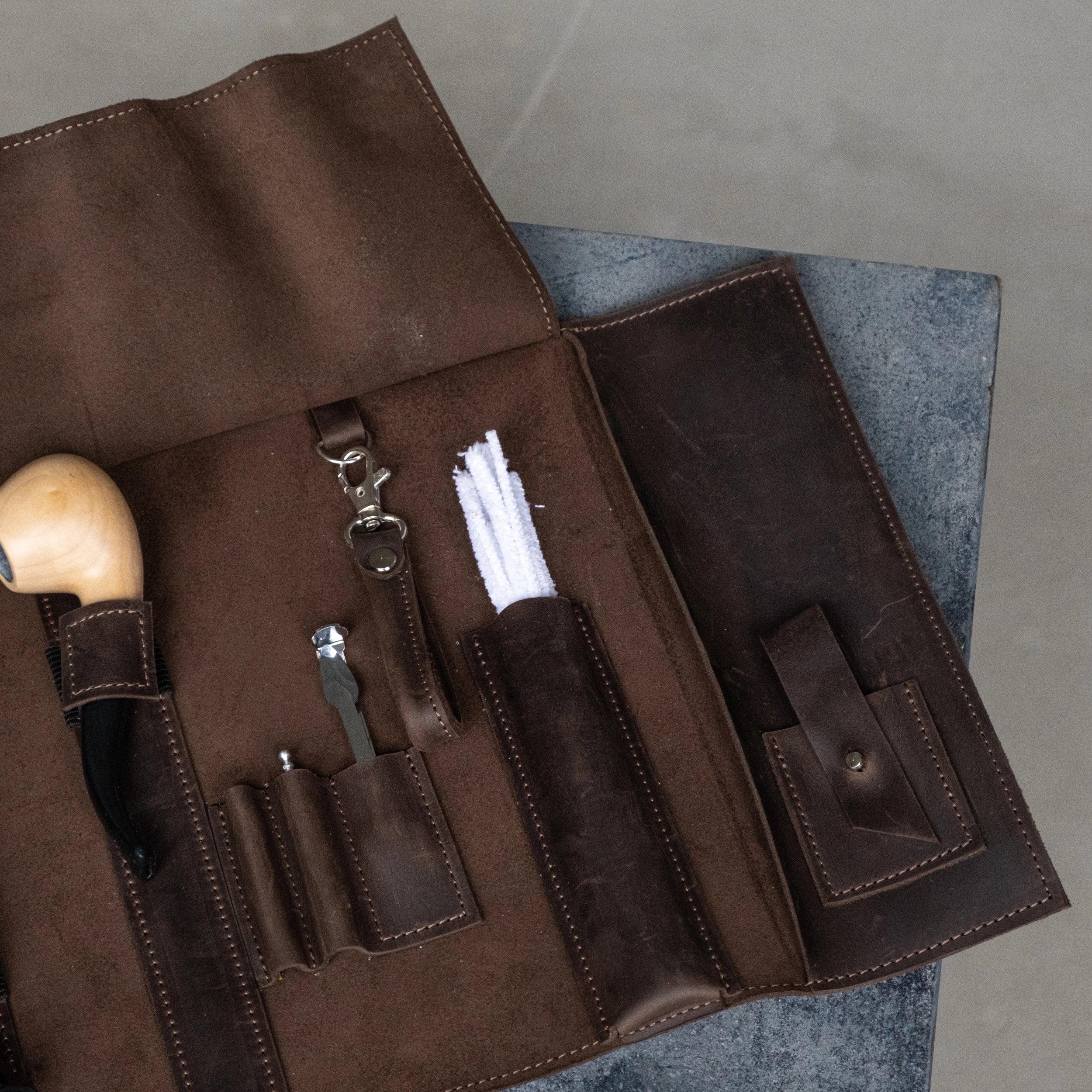 Leather Pipes Roll Case - Pikore