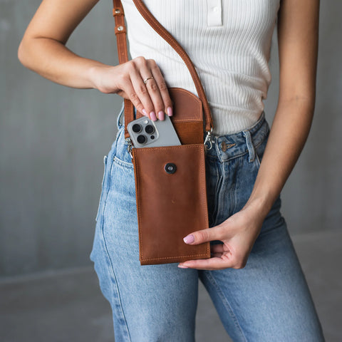 Leather Crossbody Phone Bag