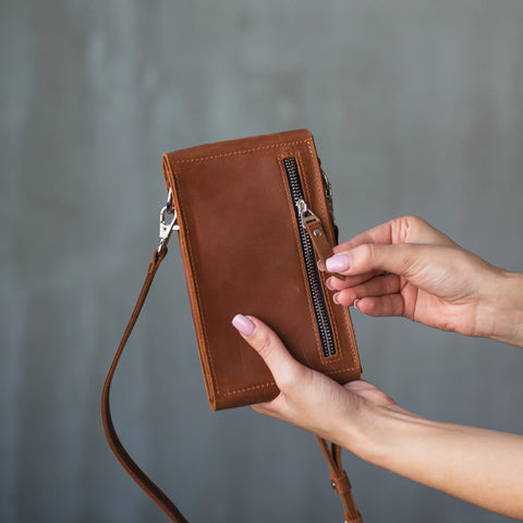 Leather Crossbody Phone Bag