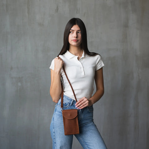 Leather Crossbody Phone Bag