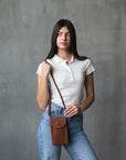 Leather Crossbody Phone Bag