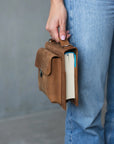 Leather Book Carrier Bag