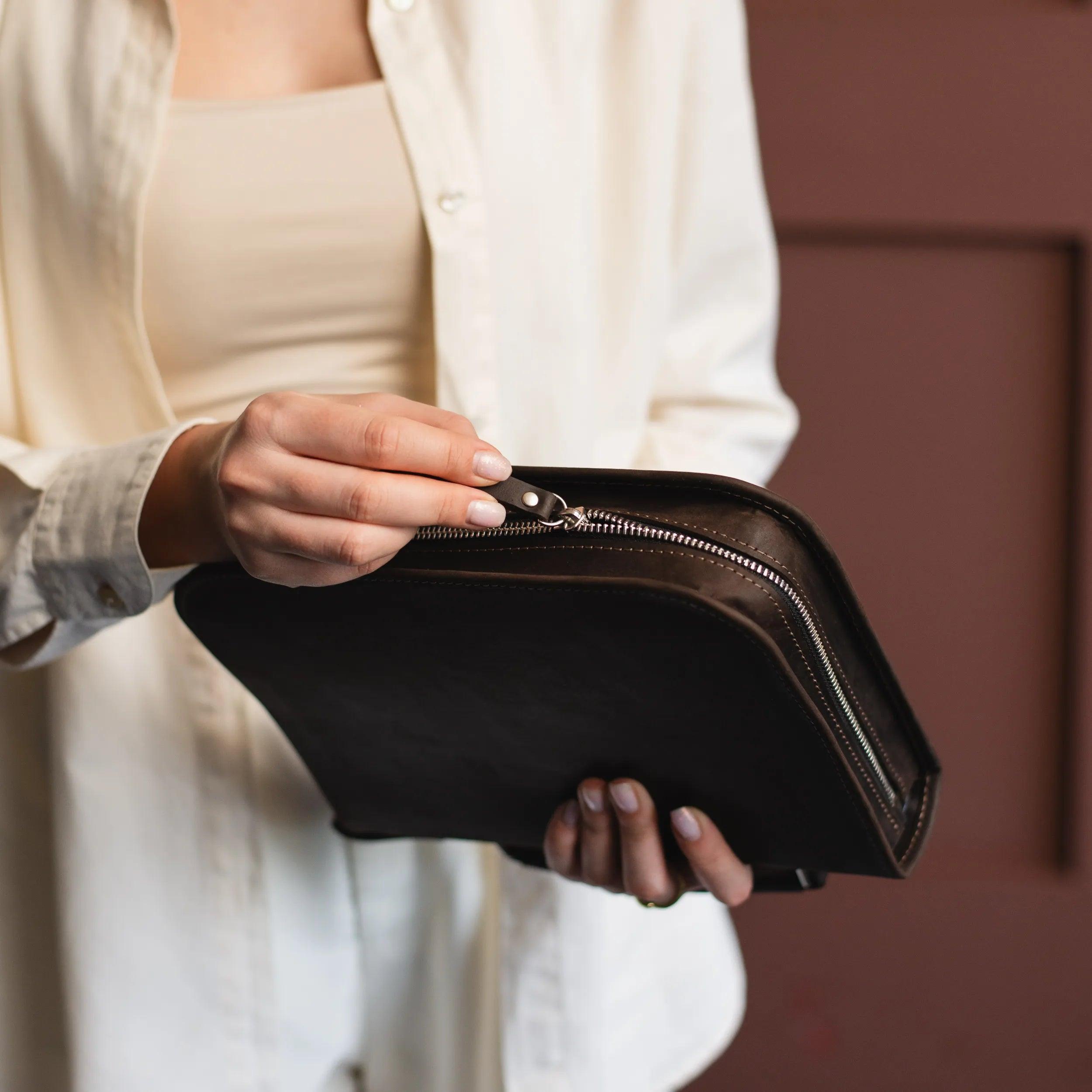 Leather Bible Cover With Zipper - Pikore