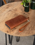 Long Leather Wallet for Women with Zipper