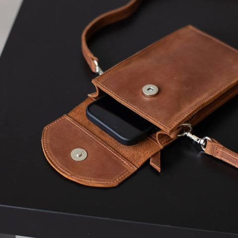 Leather Crossbody Phone Bag