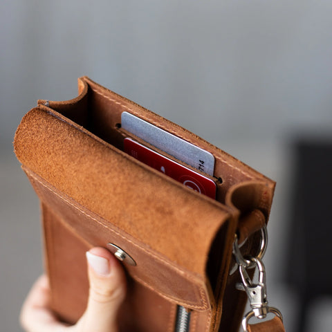 Leather Crossbody Phone Bag