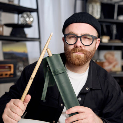 Personalized Leather Drum Stick Bag - Pikore