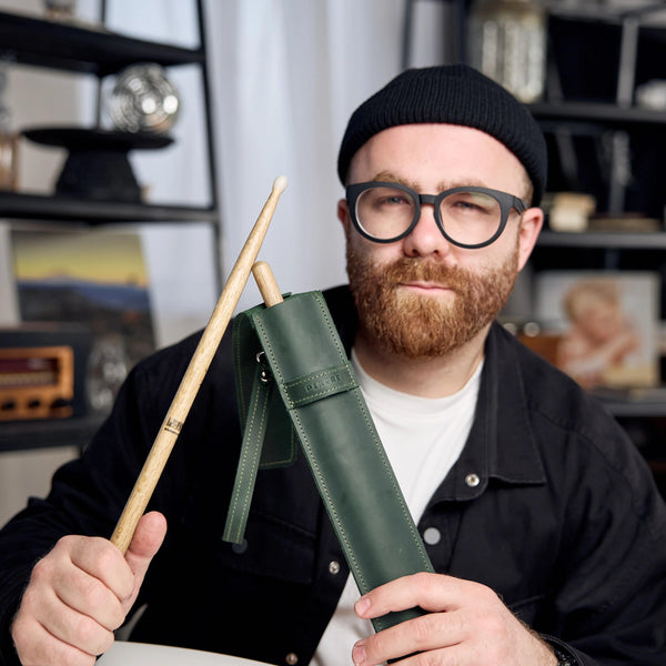 Personalized Leather Drum Stick Bag - Pikore