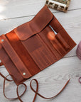 Knitting Needle Roll — Premium Personalized Handmade Leather  | Pikore