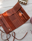 Leather Knitting Needle Roll