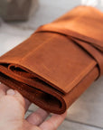 Leather Knitting Needle Roll