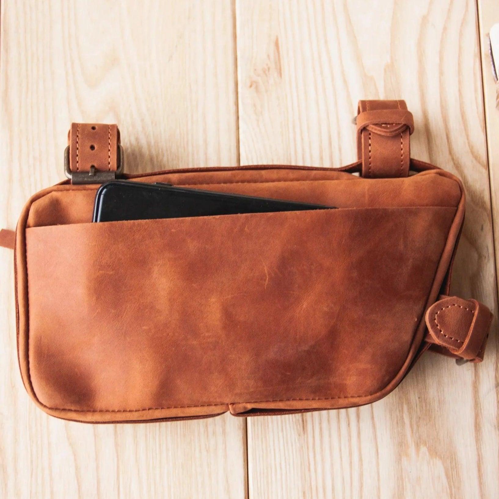 Leather bike frame bag - Pikore