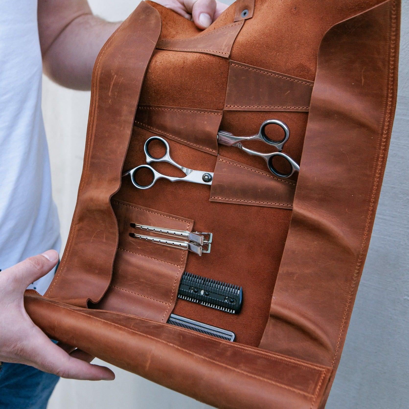 Personalized Leather Scissors Roll