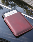 Genuine leather Kobo eReader sleeve with smooth finish and protective interior lining.