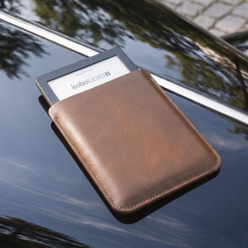 Refillable leather Kobo cover designed for stylish everyday protection and travel.