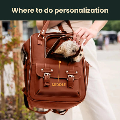 Leather Pet Backpack