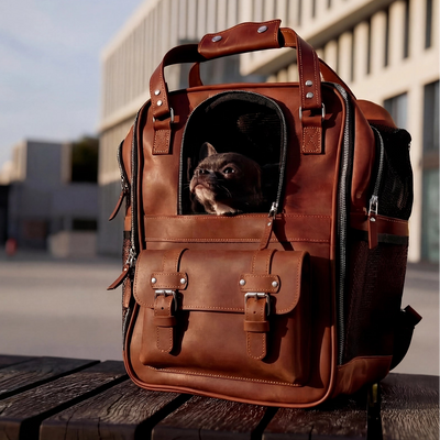 Leather Pet Backpack