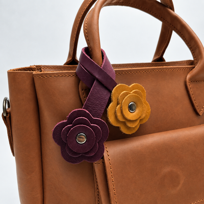 Leather Rose Bag Charm
