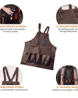 12-Pocket Leather Tool Apron - Pikore