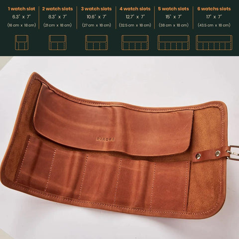 Leather Watch Roll - Pikore