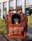 Leather Pet Backpack