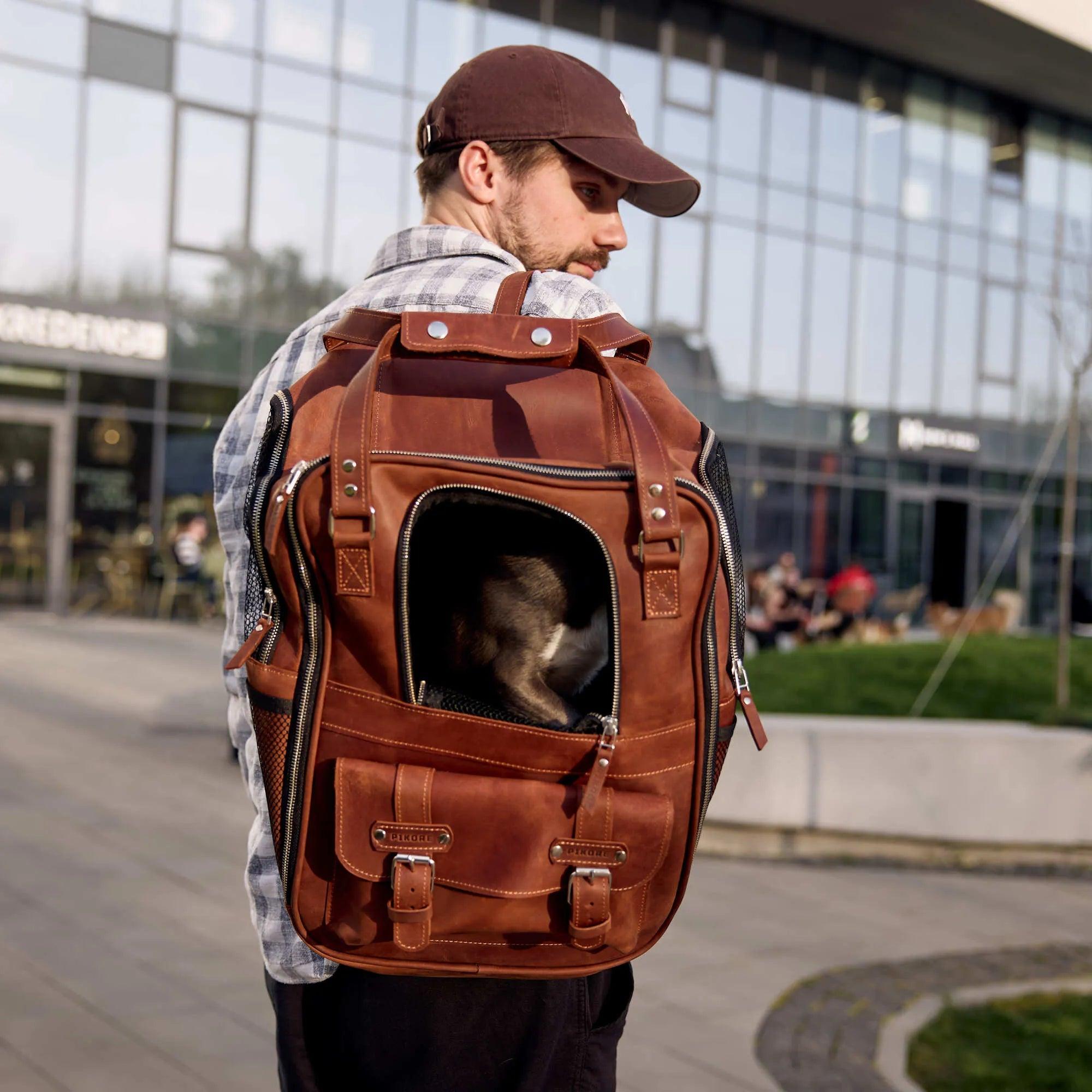 Leather Pet Backpack - Pikore