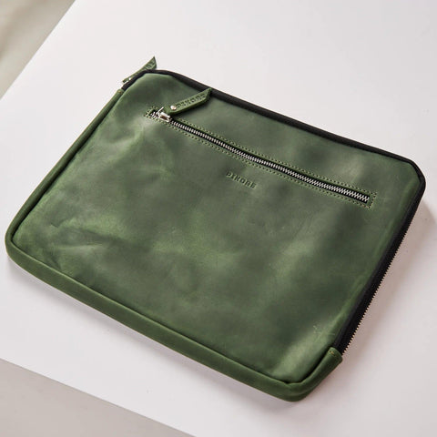 Leather Macbook Sleeve with Zipper - Pikore