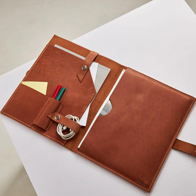 Leather Macbook Sleeve Belted - Pikore